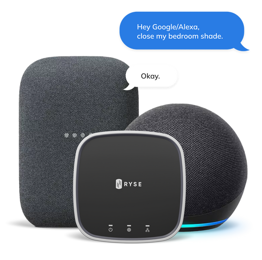 RYSE SmartBridge enabling Apple HomeKit and Siri voice control of motorized smart shades